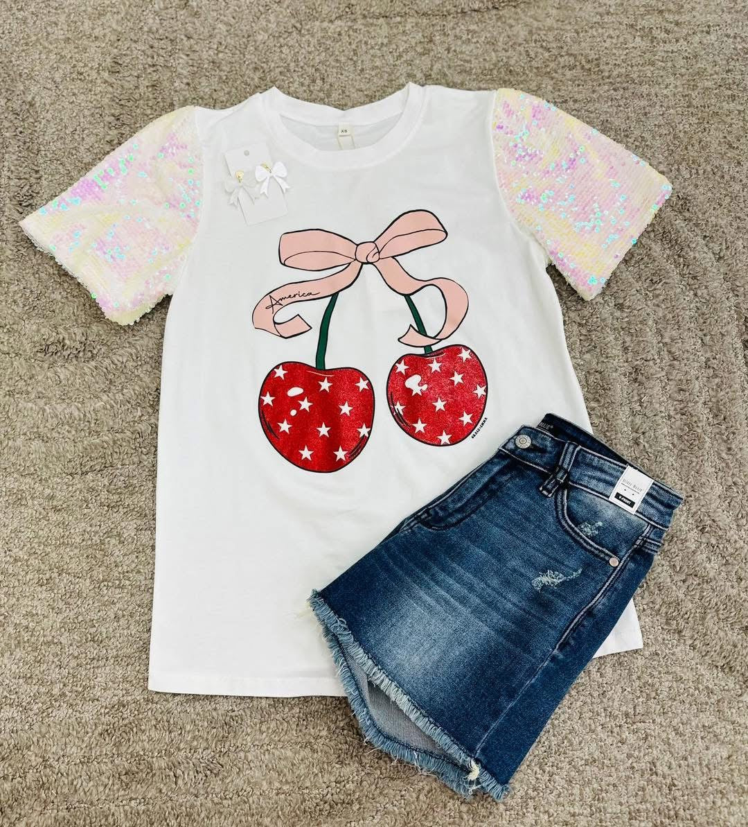 American Cherry Sequin Sleeve