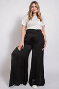 Black Satin Flowy Pants