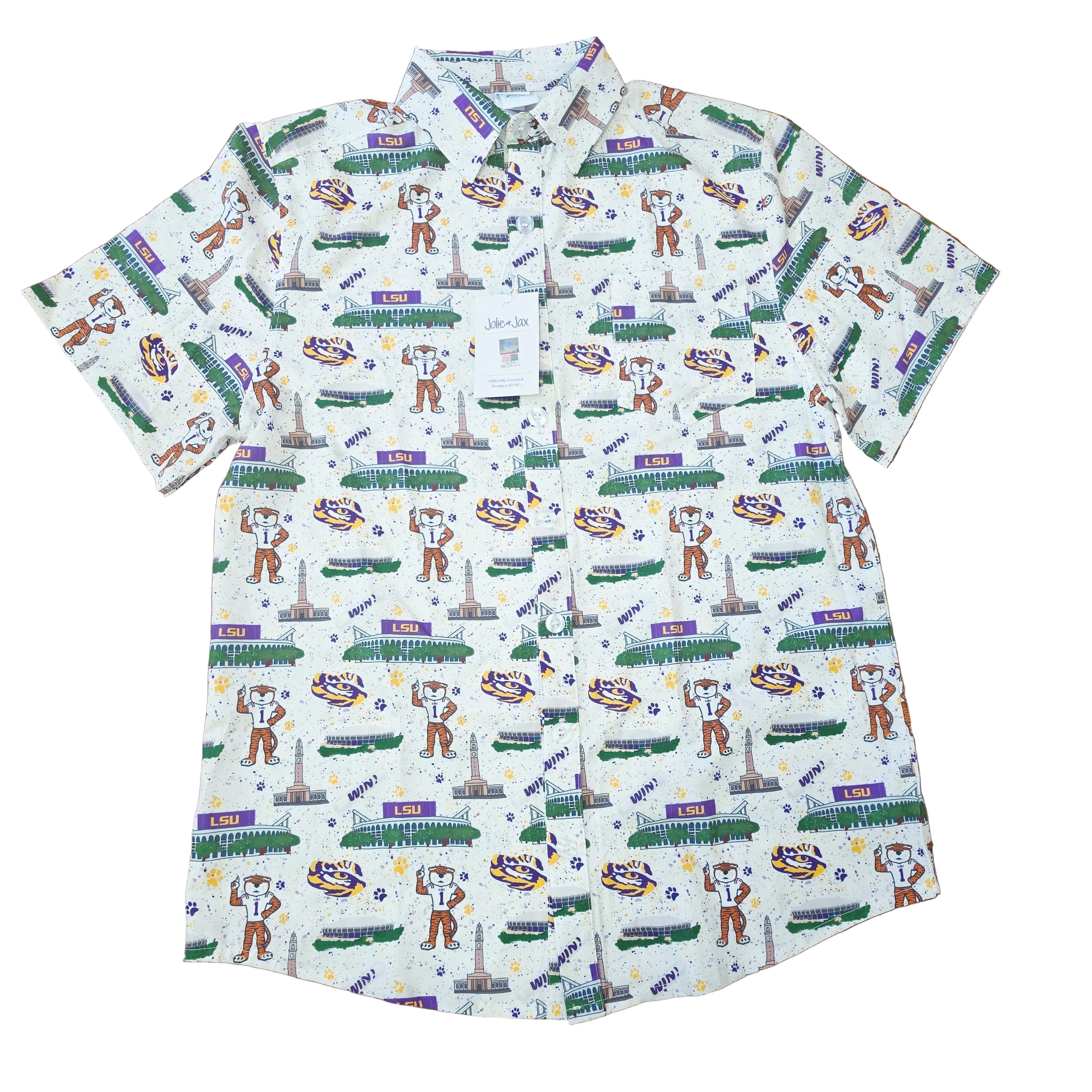LSU Campus Button Down Shirt(officially licensed)