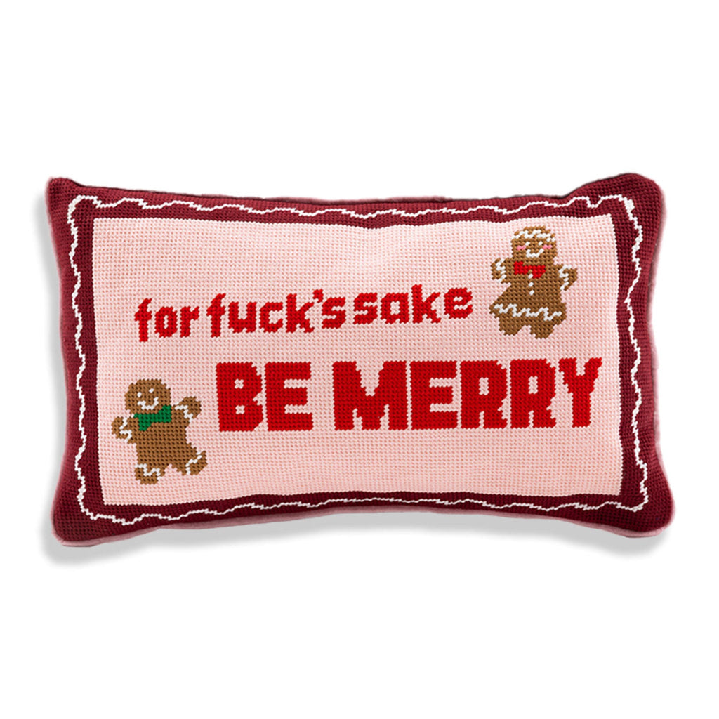 Be Merry Needlepoint Pillow