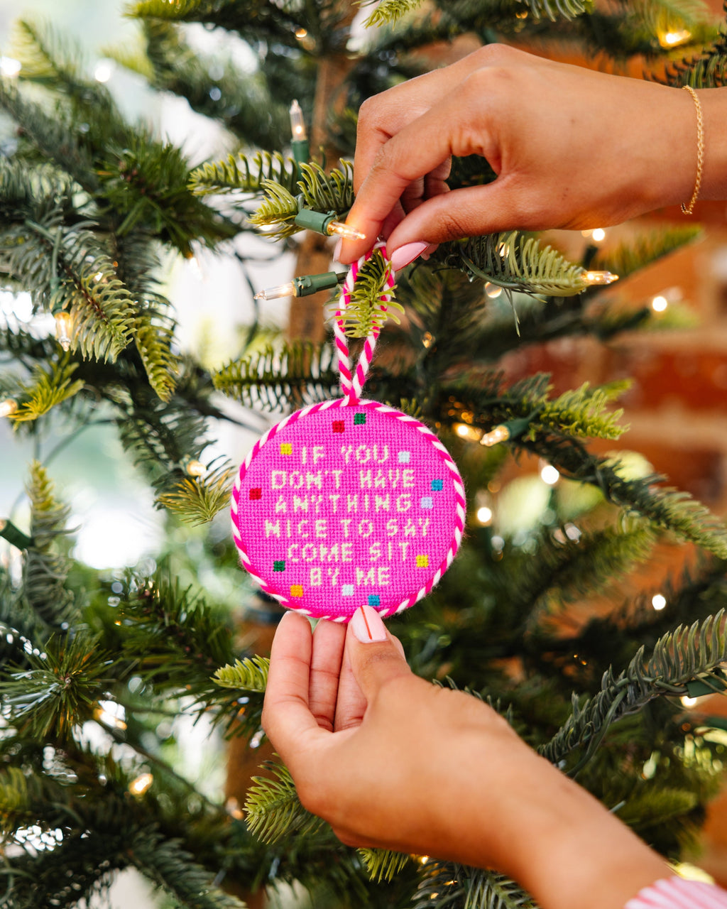 Needlepoint Ornament - Come Sit By Me