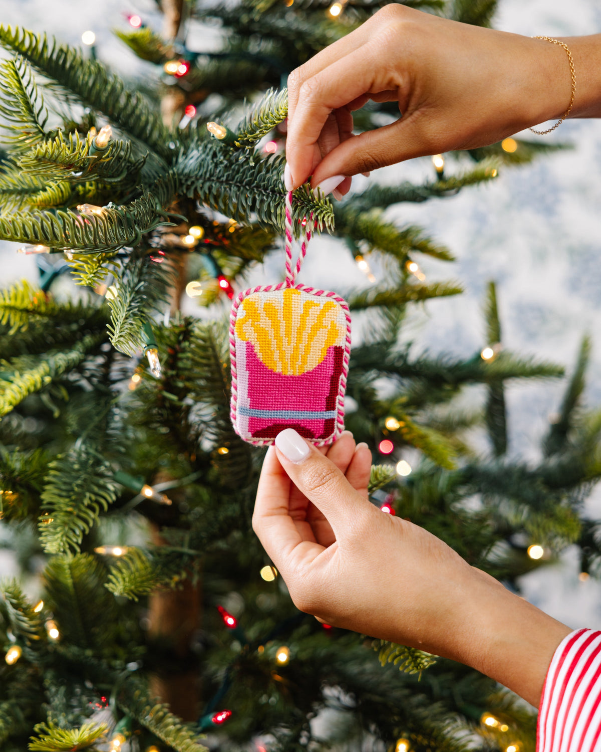 Needlepoint Icon Ornament - French Fries