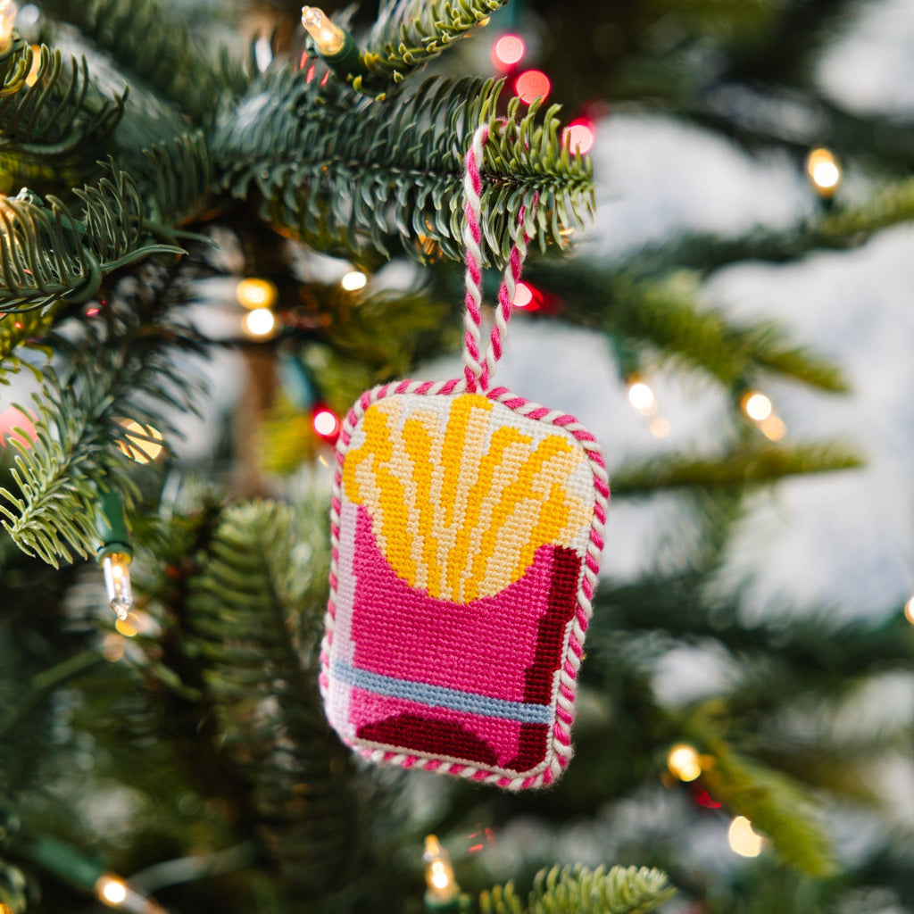 Needlepoint Icon Ornament - French Fries