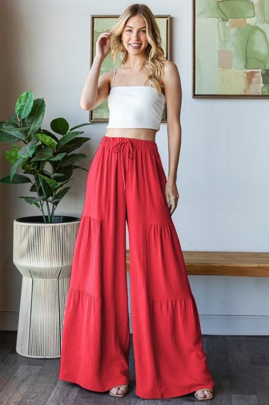 Red Flowy Pants