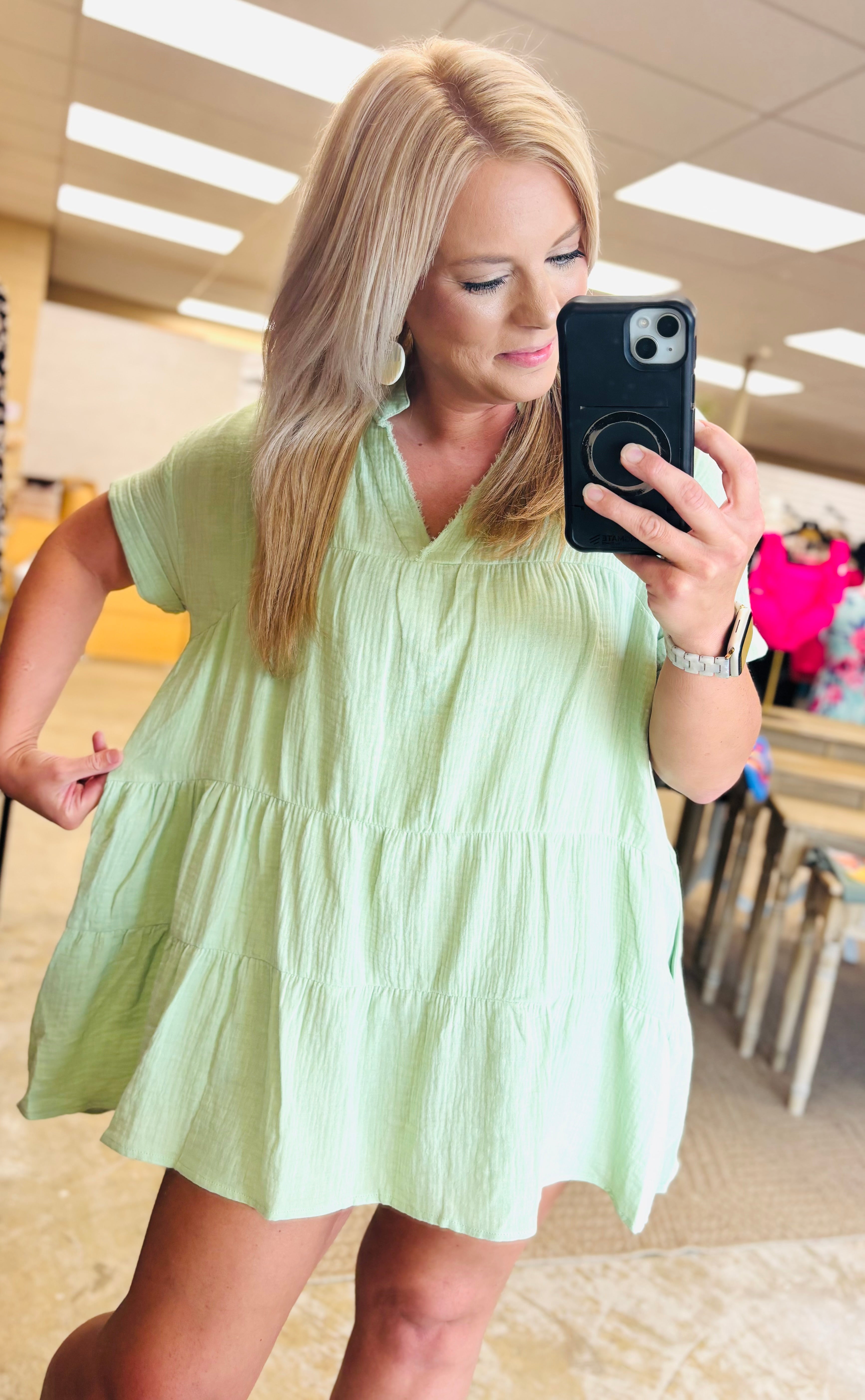 Green Linen Dress