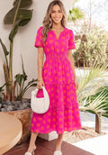 Pink and Oranges Polka Dot Maxi