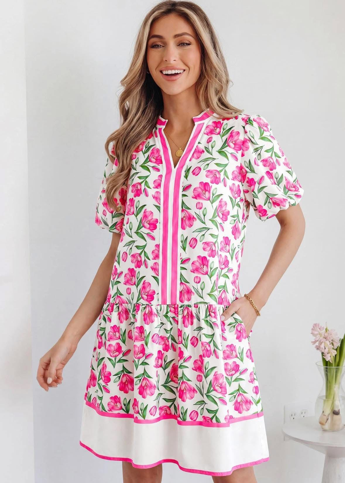 Pink Floral Miss Me Dress