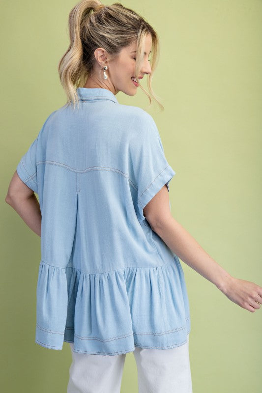 Light Blue Jean Baby Blouse