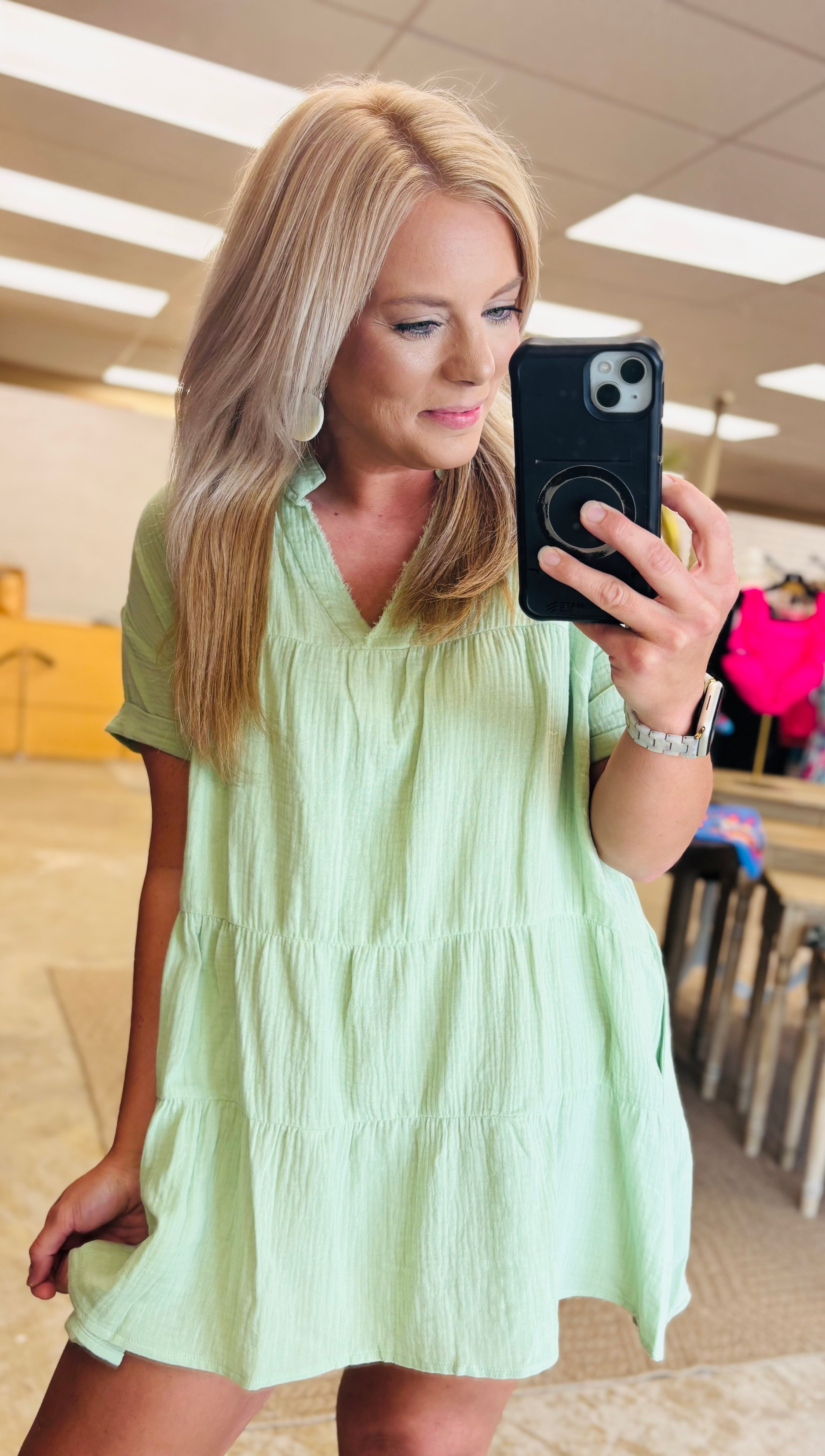 Green Linen Dress