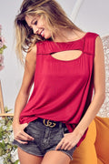 Red Key Hole Cut Out Tank