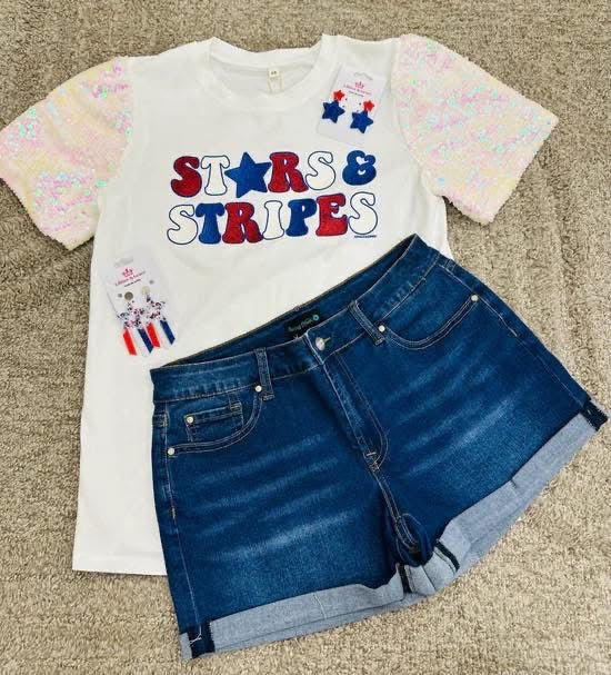 Stars and Stripes Sequin Sleeve