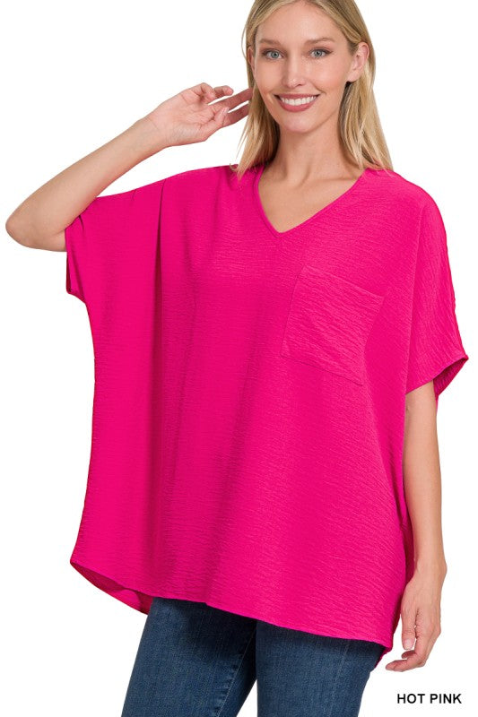 Bright Pink Basic Airflow Pocket Top