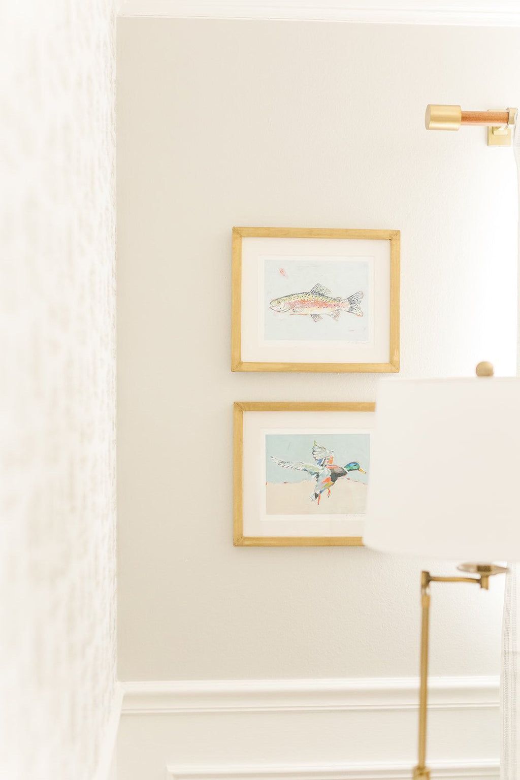 Shore Searching Mallard And Fish Fine Art Print