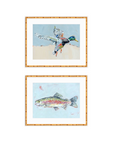 Shore Searching Mallard And Fish Fine Art Print