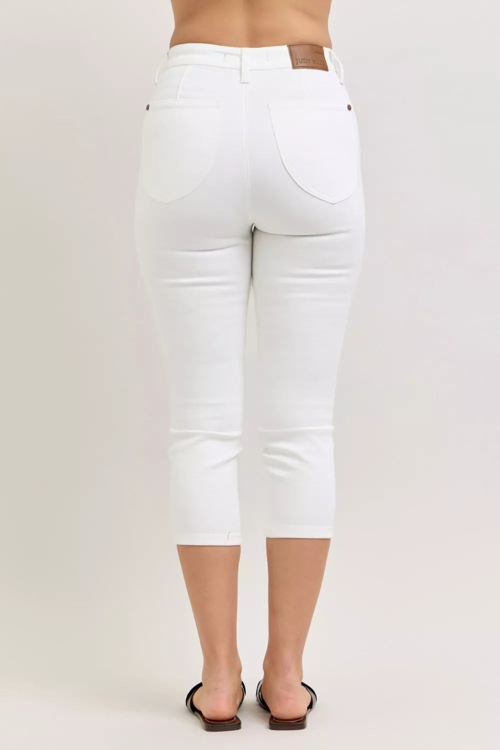 Judy Blue High Waist Extended Waistband Capri Pants with Spade Pockets