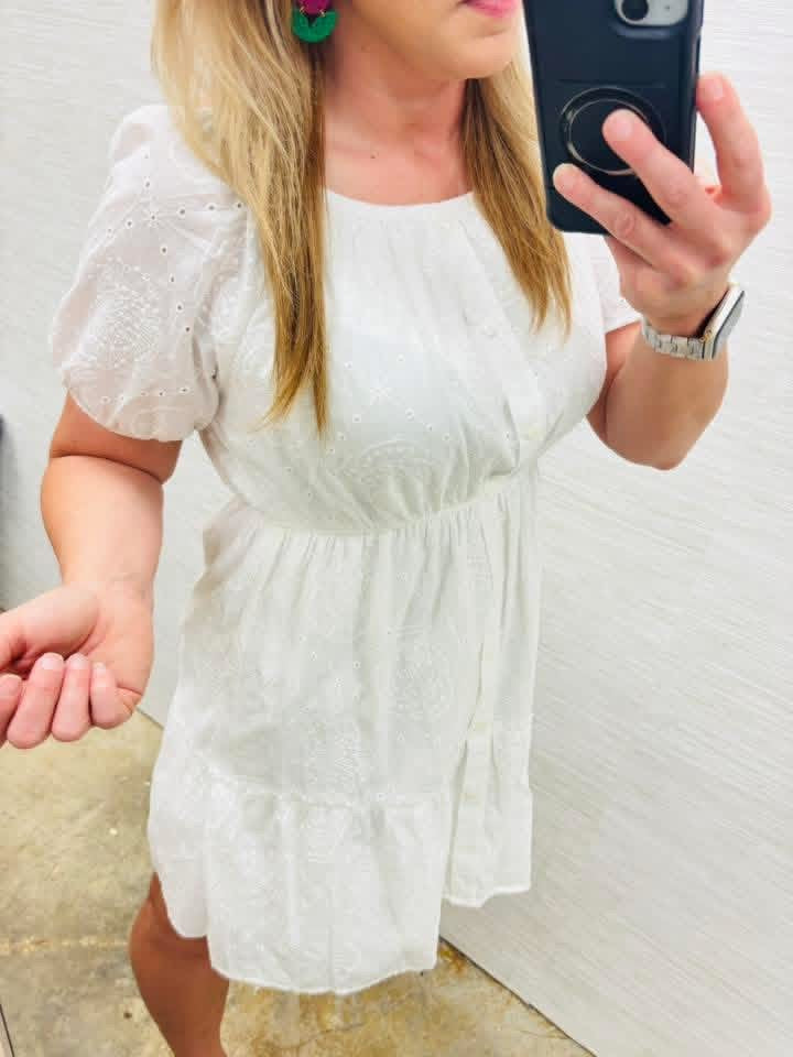 White Lace Overlay Dress