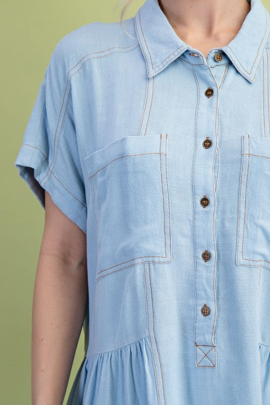 Light Blue Jean Baby Blouse