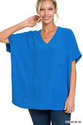 Blue Basic Airflow Pocket Top