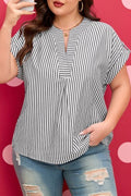 Vintage Black Striped Blouse