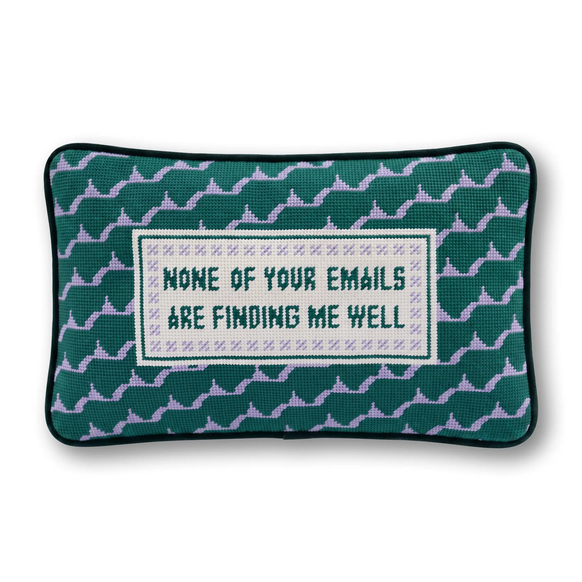 Emails Finding Me Needlepoint Pillow