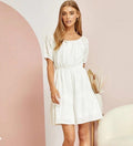 White Lace Overlay Dress