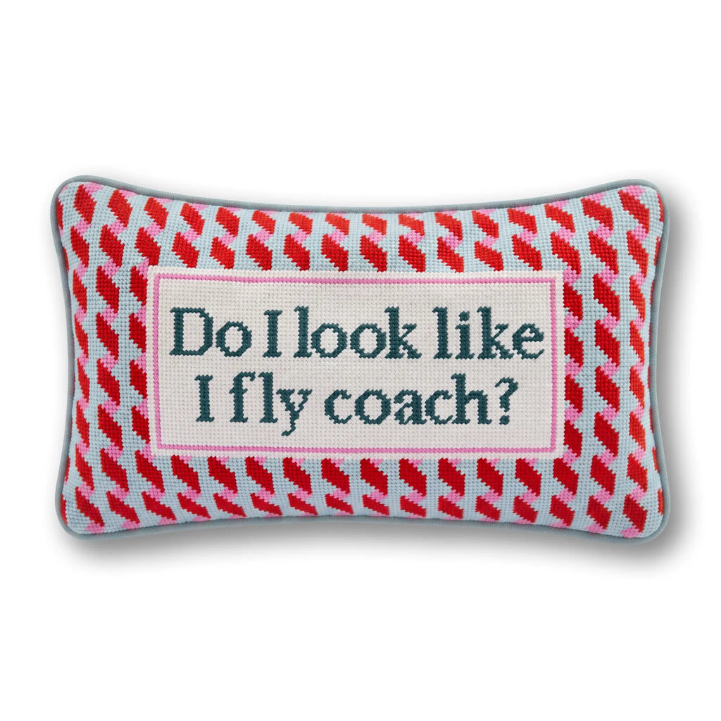 Fly Coach Needlepoint Pillow