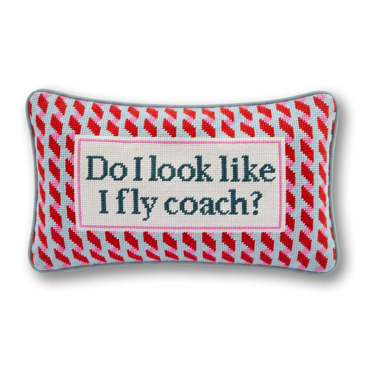 Fly Coach Needlepoint Pillow