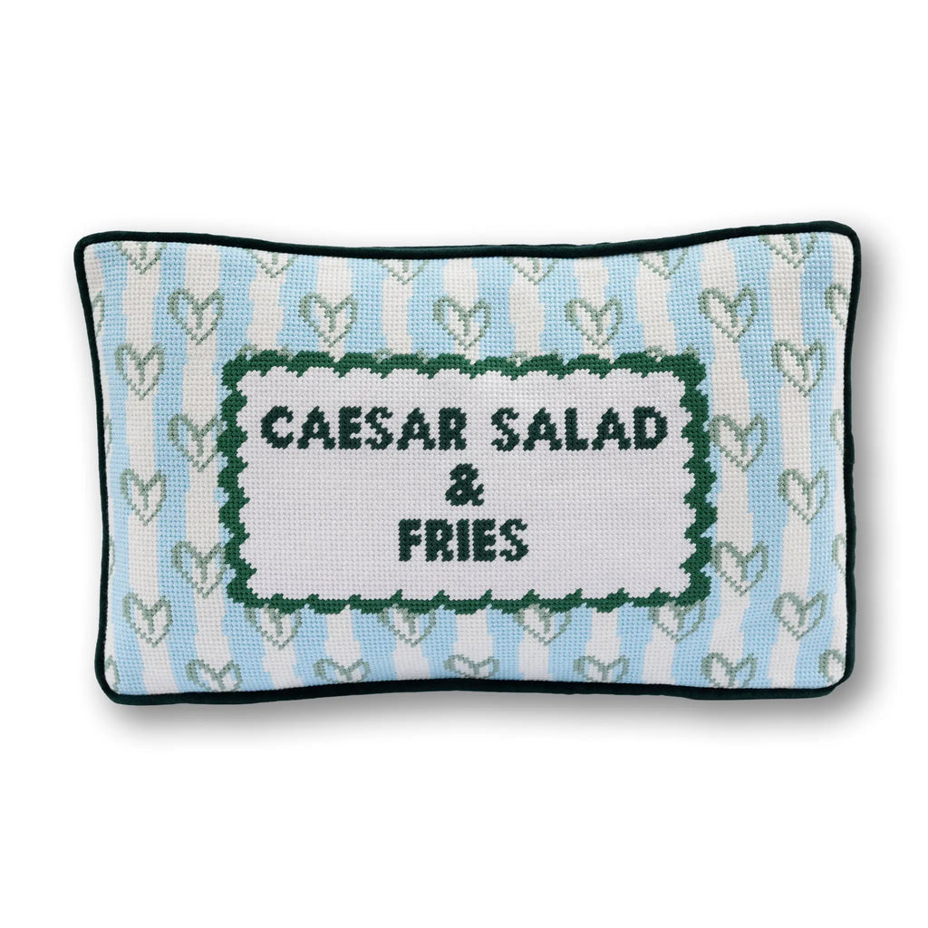 Girl Dinner Needlepoint Pillow