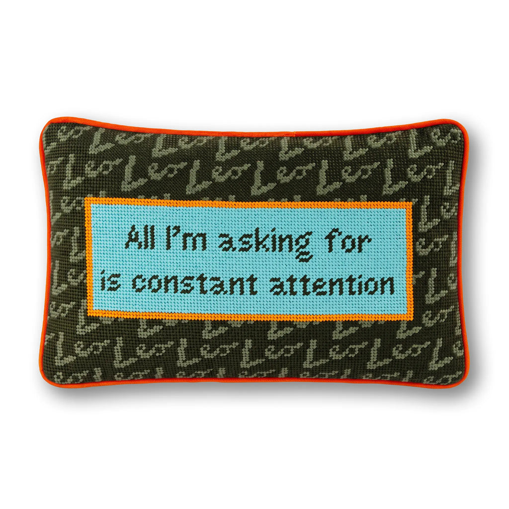 Leo Needlepoint Pillow