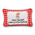 Merry Little Cocktail Needlepoint Pillow