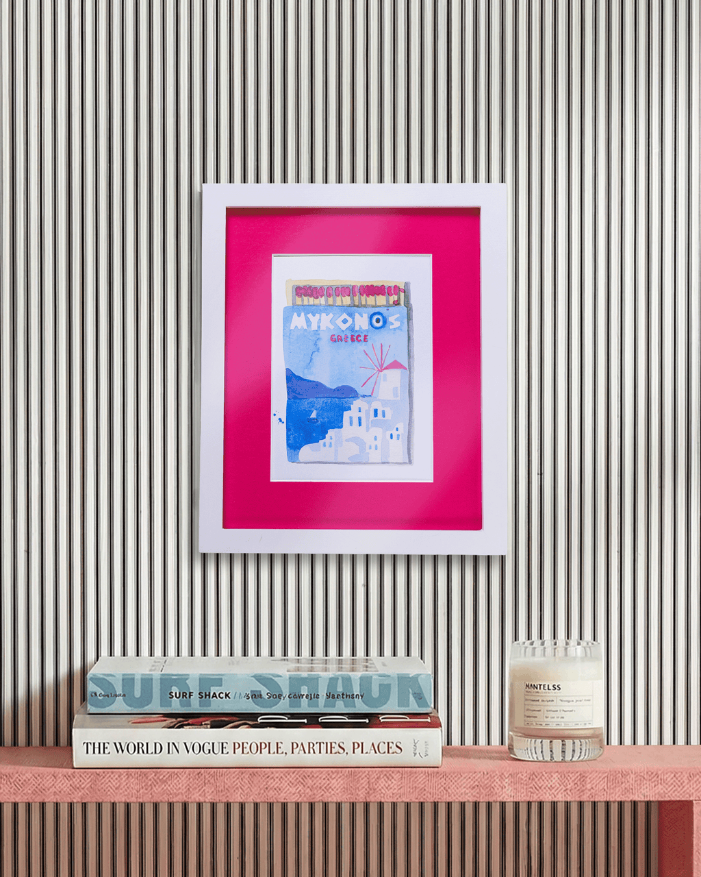 Mykonos Matchbook Art Print