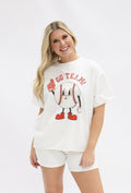 Go Team on White Boxy Tee
