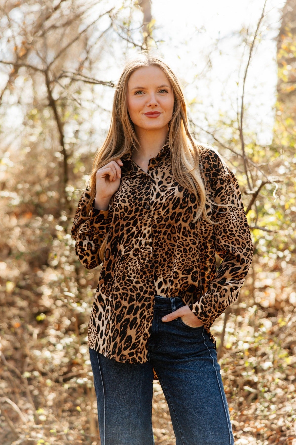 Kathryn Button-Up, Leopard
