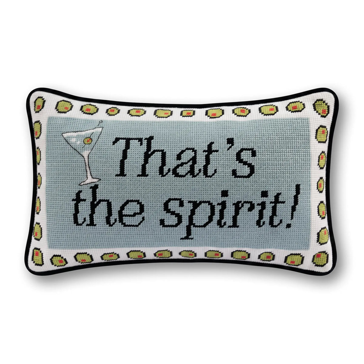 That's The Spirit Needlepoint Pillow