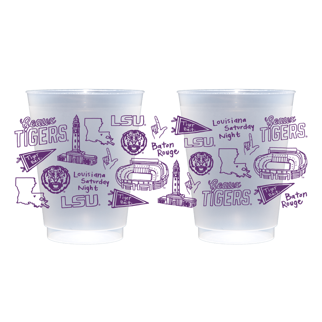 Louisiana State University (LSU) - Shatterproof Cups, Set of 8